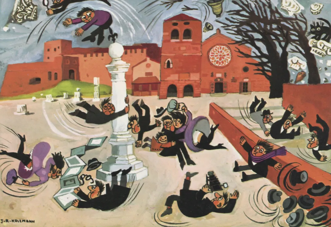 Cartolina di Kollmann di Piazza San Giusto